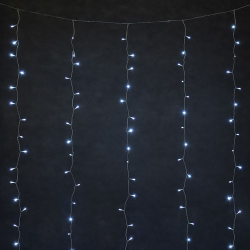 Гирлянда внешняя занавес Vegas 96 LED белый 1,5 м, фотография