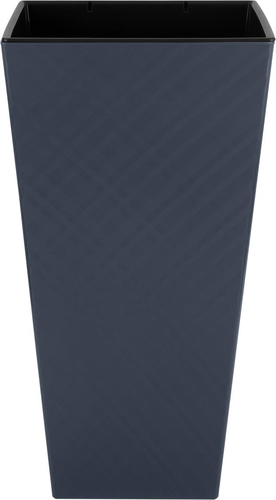 Горшок Ingreen Manhattan Cube 300×300×564 мм 34 л с дренажной вставкой вулканический серый, изображение