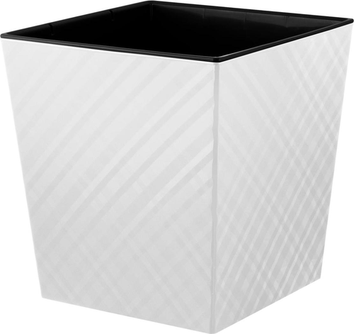 Горшок Ingreen Manhattan Cube 301×301 мм 22 л с дренажной вставкой белоснежный жасмин, вид