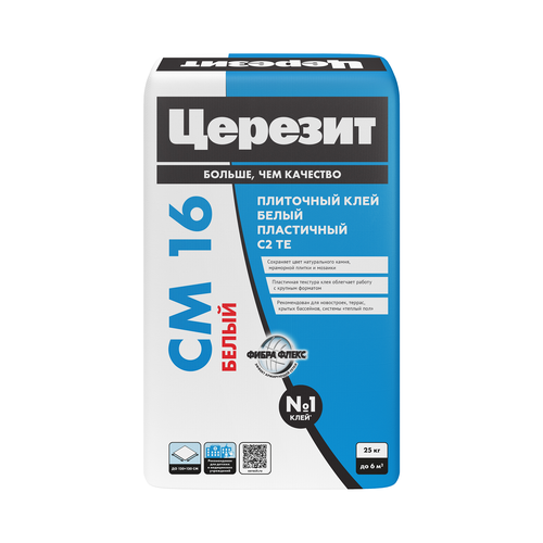 Клей для плитки Церезит CM 16 белый 25 кг, изображение