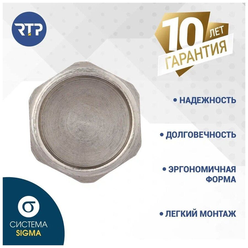 Заглушка RTP латунь наружная резьба 3/4" никель, изображение