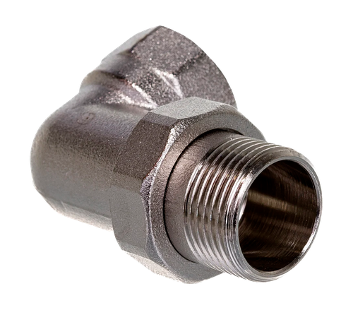 Американка угловая, латунь 3/4", никель, RTP, картинка