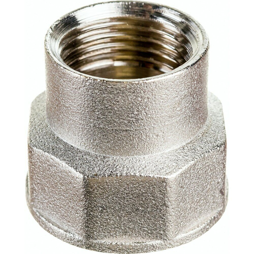 Муфта переходная латунь внутренняя резьба 3/4"х1/2" никель RTP, картинка