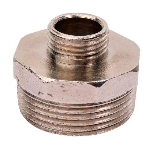 Ниппель переходной, латунь, наружная резьба 1 1/4"х1/2", никель, RTP, вид
