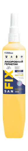 Герметик анаэробный разборный для соединений больших диаметров (от 1") 250 мл., желтый, SANFIX, фотография