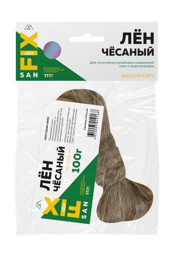 Лён сантехнический чесаный 100 гр., SANFIX, картинка