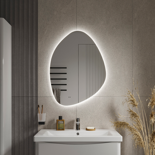 Зеркало для ванной комнаты  с LED подсветкой Люксо Classic 60 х 80 ассиметричное, детальное фото