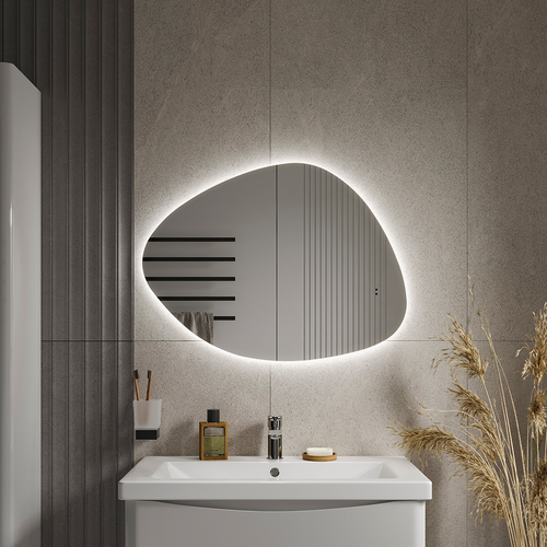 Зеркало для ванной комнаты  с LED подсветкой Люксо Classic 60 х 80 ассиметричное, фото