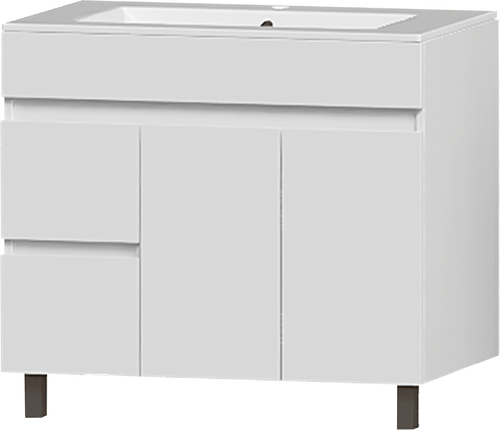 Тумба напольная Nova Sanita Luxe Квадро с ящиками 77,5x90 см глянец белый (раковина к тумбе арт. 5746967), фото