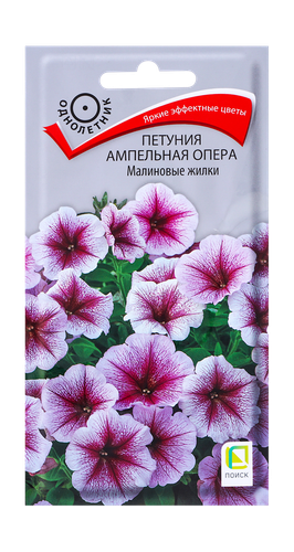 Семена Петуния ампельная Опера Малиновые жилки 5шт, фото