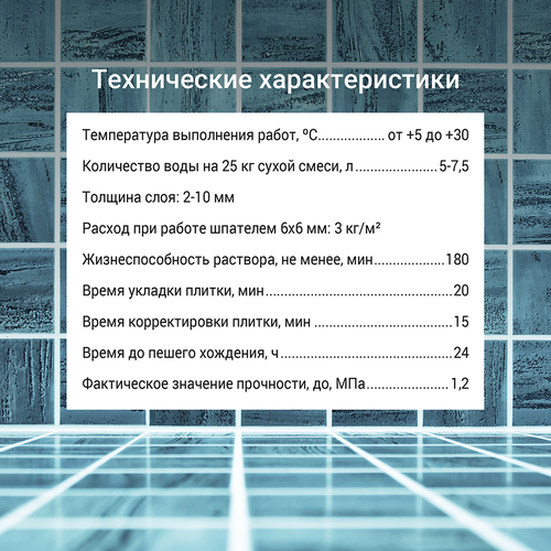 Плиточный клей UNIS БЕЛФИКС С1 Т 25 кг, изображение