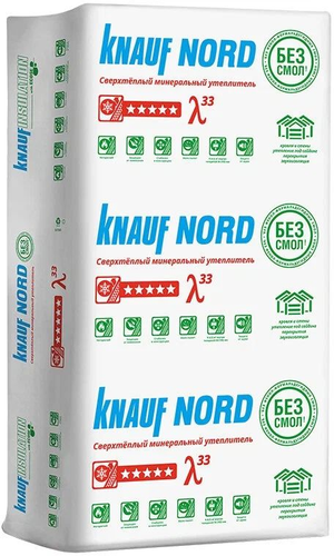 Утеплитель Knauf Insulation KNAUF NORD 100x600x1250 мм 4,5 кв. м 6 плит в упаковке 1 уп., изображение
