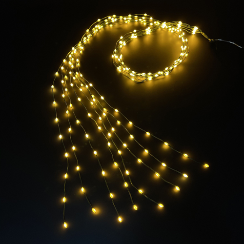 Гирлянда внутренняя занавес Хвост Luca Lighting 256 LED белый 1,6 м, фото