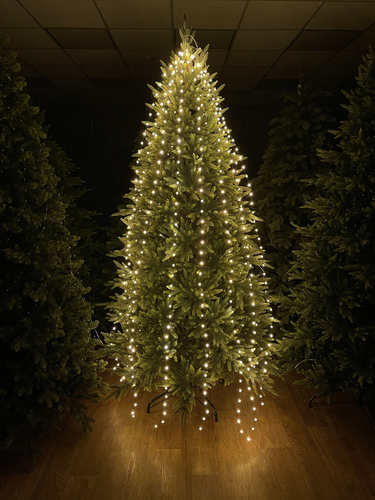 Гирлянда внутренняя занавес Хвост Luca Lighting 256 LED белый 1,6 м, вид