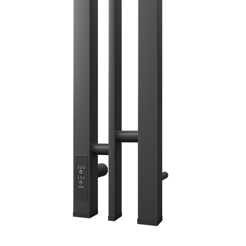 Полотенцесушитель Point Фрея 2 круглых перекладины 100 х 1200 электрический графит блеск, фотография