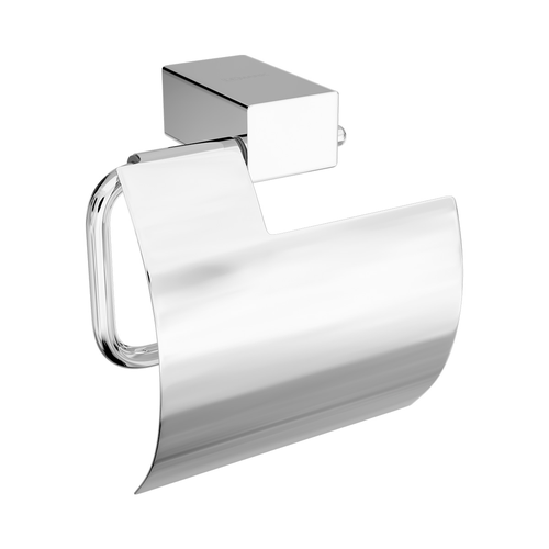 Держатель для туалетной бумаги Lemark 9721010 SMOOTH LINE с крышкой, хром, крупный план