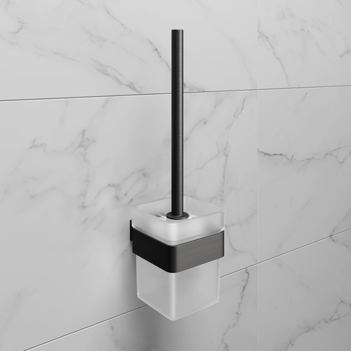 Ёршик для унитаза Lemark 9766021 SMOOTH LINE с держателем, графит, изображение