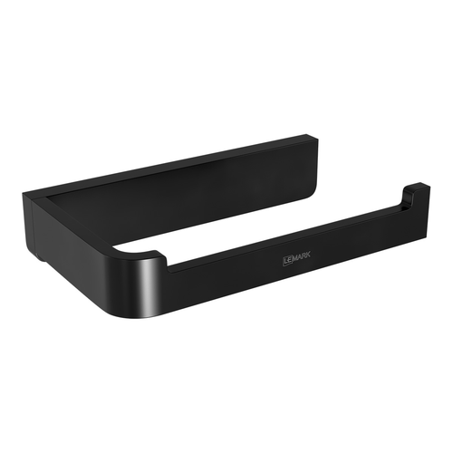 Держатель для туалетной бумаги Lemark 9722008 SMOOTH LINE открытый, чёрный матовый, изображение