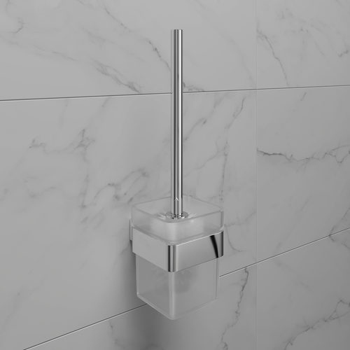 Ёршик для унитаза Lemark 9761019 SMOOTH LINE с держателем, хром, изображение