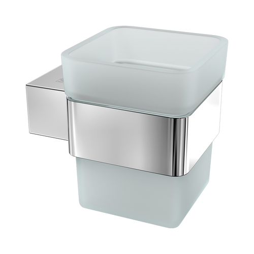 Стакан для зубных щёток Lemark 9731013 SMOOTH LINE с держателем, хром, детальное фото