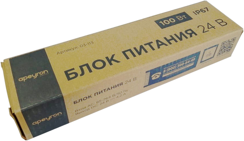 Блок питания для светодиодной ленты Apeyron 03-113 100 Вт 24 В 4,2 А IP67, детальное фото