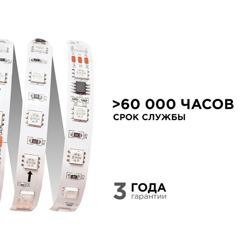 Комплект адресной светодиодной ленты Apeyron Electrics 24В 14.4Вт/м IP20 5м RGB, вид