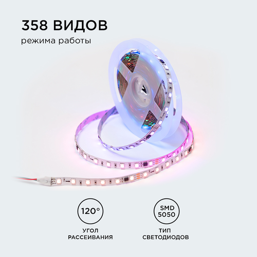 Комплект адресной светодиодной ленты Apeyron Electrics 24В 14.4Вт/м IP20 5м RGB, детальное фото