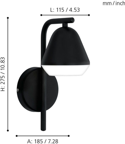 Бра светодиодное PALBIETA 99034, 1x3W(GU10-LED), сталь, черный/пластик, вид
