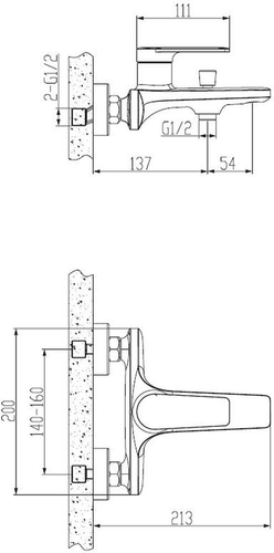 Смеситель для ванны ESKO Houston HS 54, изображение
