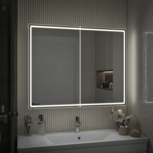 Шкаф навесной для ванной комнаты  с LED подсветкой Коста Comfort 100 с подогревом, фото