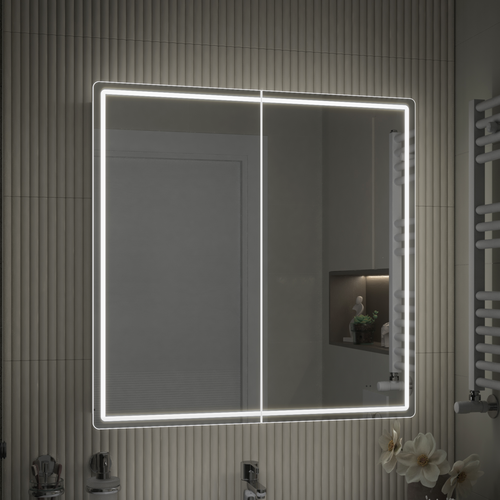 Шкаф навесной для ванной комнаты  с LED подсветкой Коста Comfort 80 с подогревом, вид
