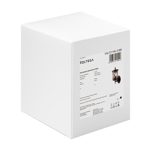 Бра Voltega Mifi, 1хE27х40, IP44, Бронза Металл, фотография