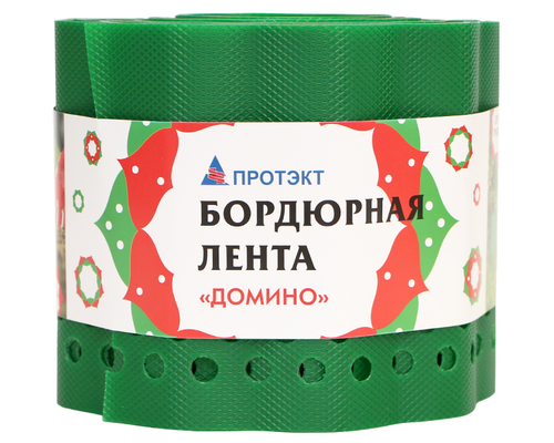 Лента бордюрная домино зеленая 15х900 см, вид