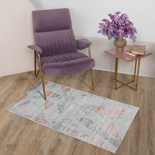 Ковер NELLY 0.8*1.5 дизайн 06998B M.GREY/L.PINK, изображение