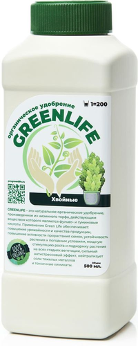 Удобрение органическое GREEN LIFE для хвойных растений 500 мл, картинка