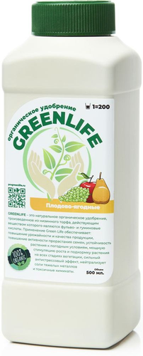 Удобрение органическое GREEN LIFE для плодово-ягодных культур 500 мл, детальное фото