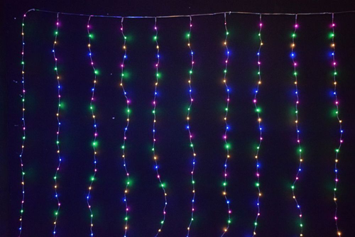 Гирлянда универсальная занавес SH LIGHTS 400 LED многоцветный 1,5 м, фотография