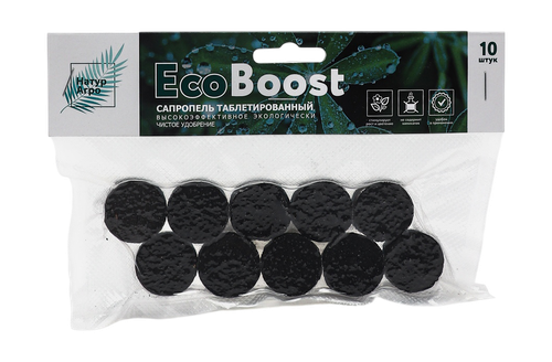 Таблетированное органическое удобрение Eco Boost 1уп/10шт, изображение