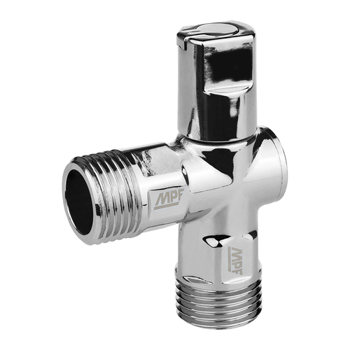 Кран шаровой угловой MPF D 1/2"н/н универсальный латунь хром, изображение