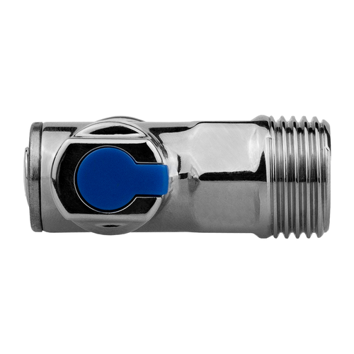 Кран шаровой угловой MPF D 1/2"н/н универсальный латунь хром, крупный план