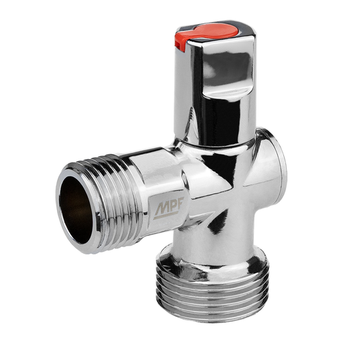 Кран шаровой угловой MPF D 1/2"х3/4" латунь хром, фотография