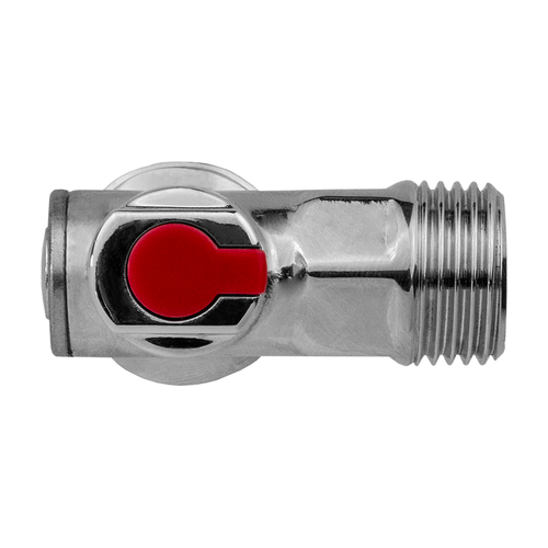 Кран шаровой угловой MPF D 1/2"х3/4" латунь хром, крупный план