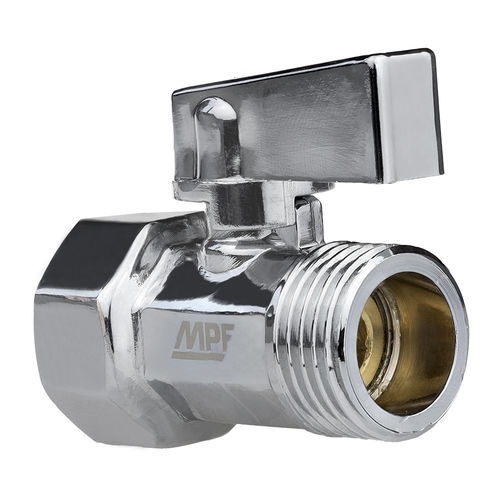 Кран шаровой MPF D 1/2" внутренняя и наружная резьба латунь хром, изображение