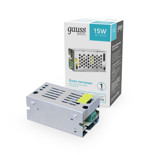 Блок питания GAUSS BASIC 12V 15W IP20, фото
