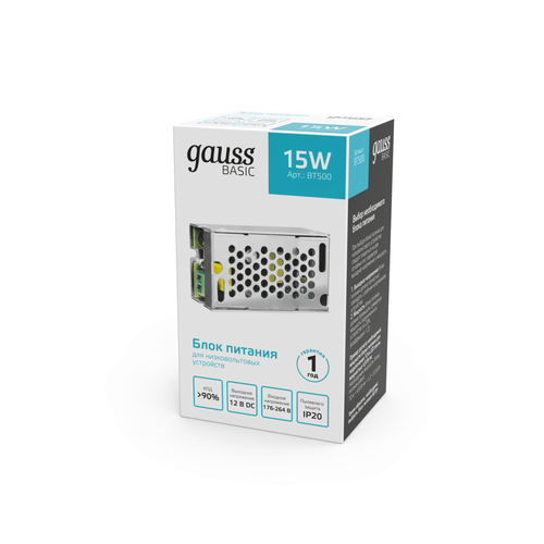 Блок питания GAUSS BASIC 12V 15W IP20, фотография