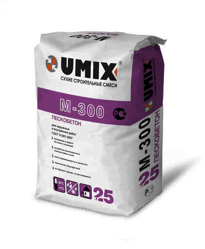 Пескобетон UMIX M-300 ГОСТ 25 кг, фотография
