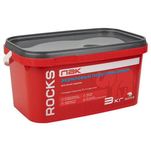 Лак акрил для камня и дерева Rocks 3 кг, изображение