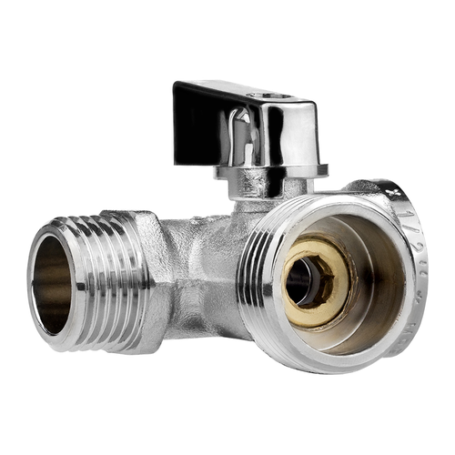 Кран шаровой трёхпроходной MPF D 1/2" х 3/4" х 1/2" латунь никель, вид