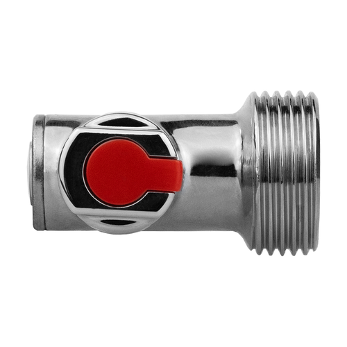 Кран шаровой угловой MPF D 1/2"х3/4" наружная резьба латунь хром, изображение