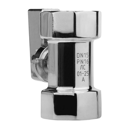 Кран шаровой MPF D 1/2" внутренняя резьба латунь хром, крупный план